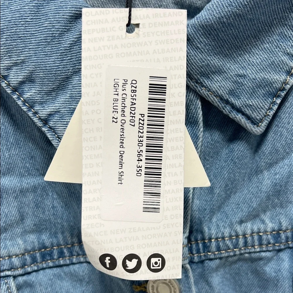Light Blue Oversized Denim Shirt - Picture 2 of 4